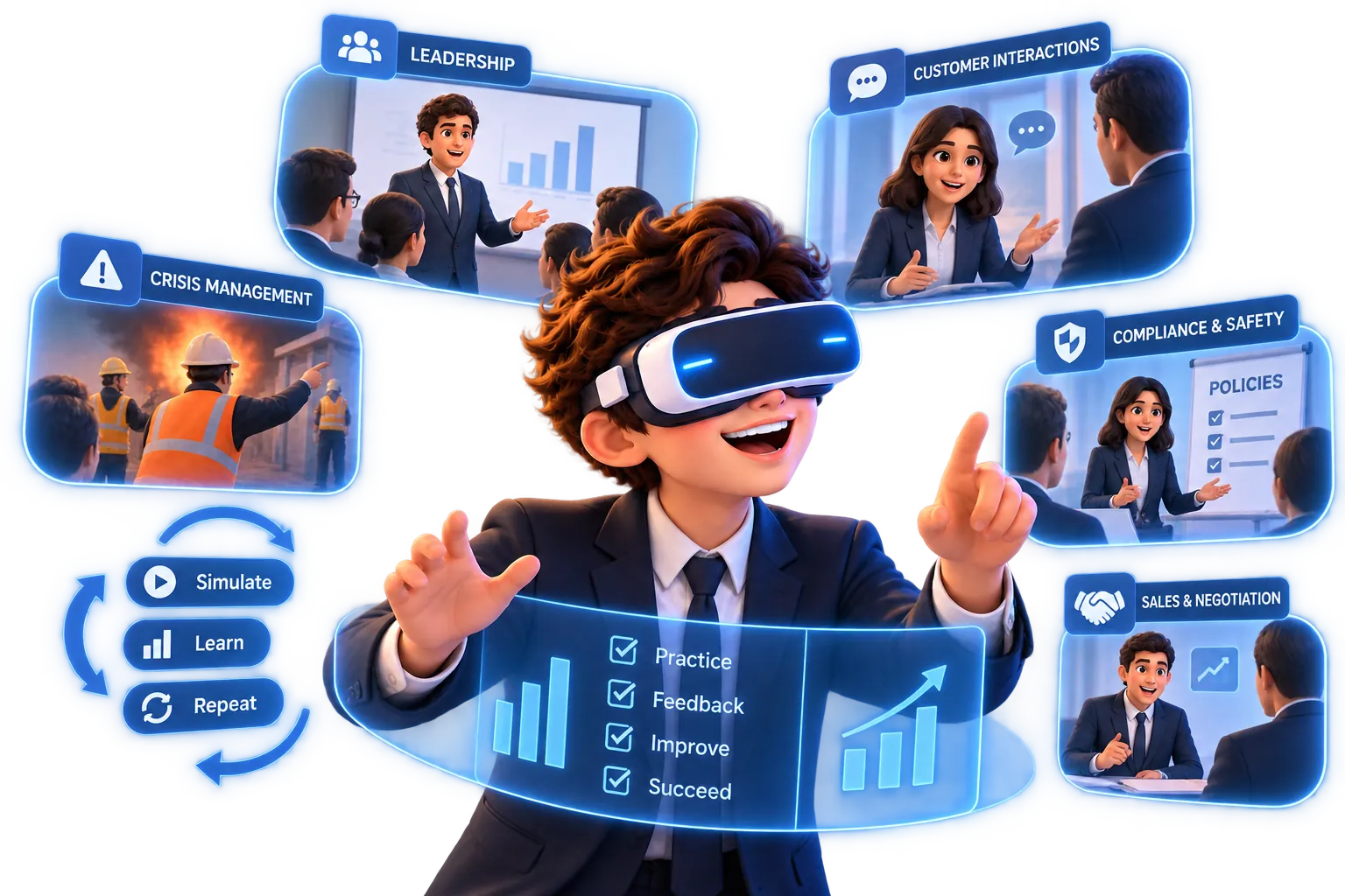Corporate and enterprise training using AR/VR