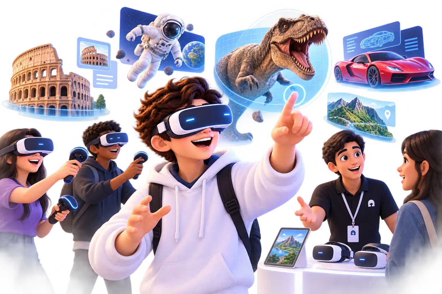 Public engagements and events using AR/VR