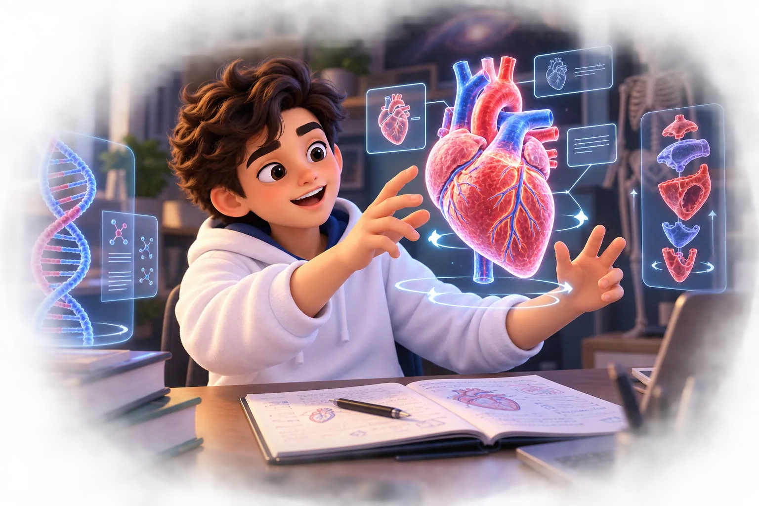 Solution: student manipulating a 3D AR visualization