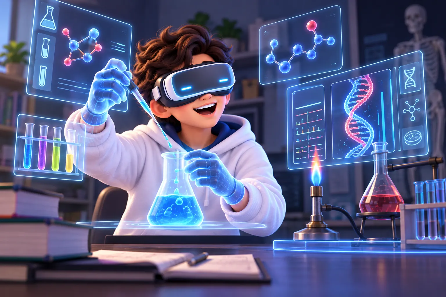 Solution: student running a safe virtual lab experiment